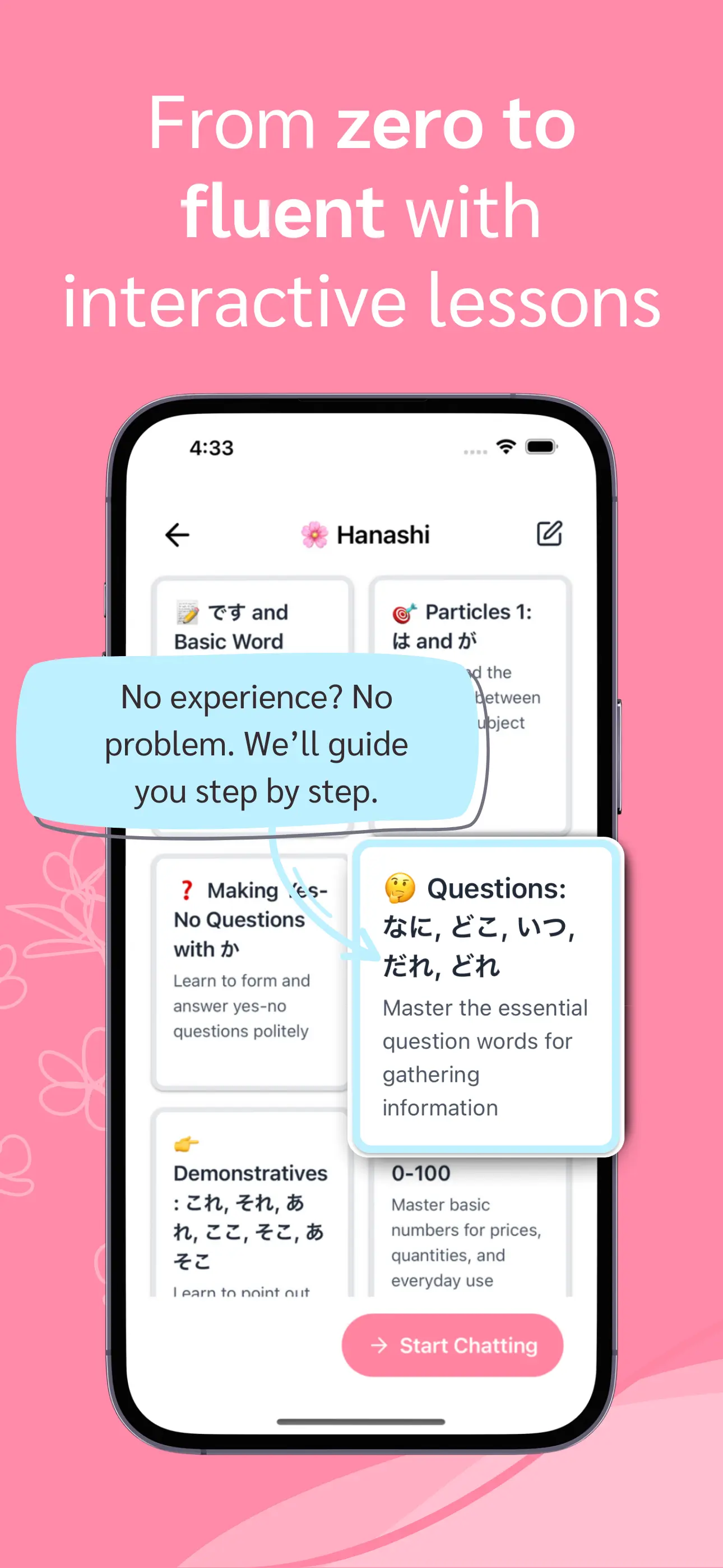 Hanashi Topics Screen